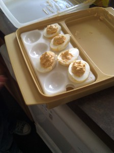 Sriracha deviled eggs